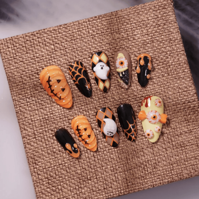 Cute Creative Halloween Theme Nail Box Set