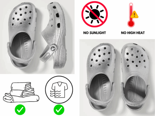 Dry The Glitter Crocs