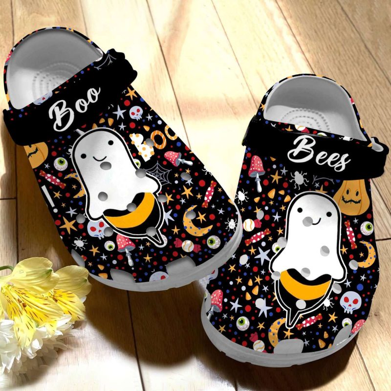 Boo Bees Weird Halloween Trick Or Treat Clogs, Unique Cute Design For Spooky Season